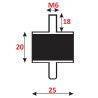 Silentblok 25x20 M6x18
